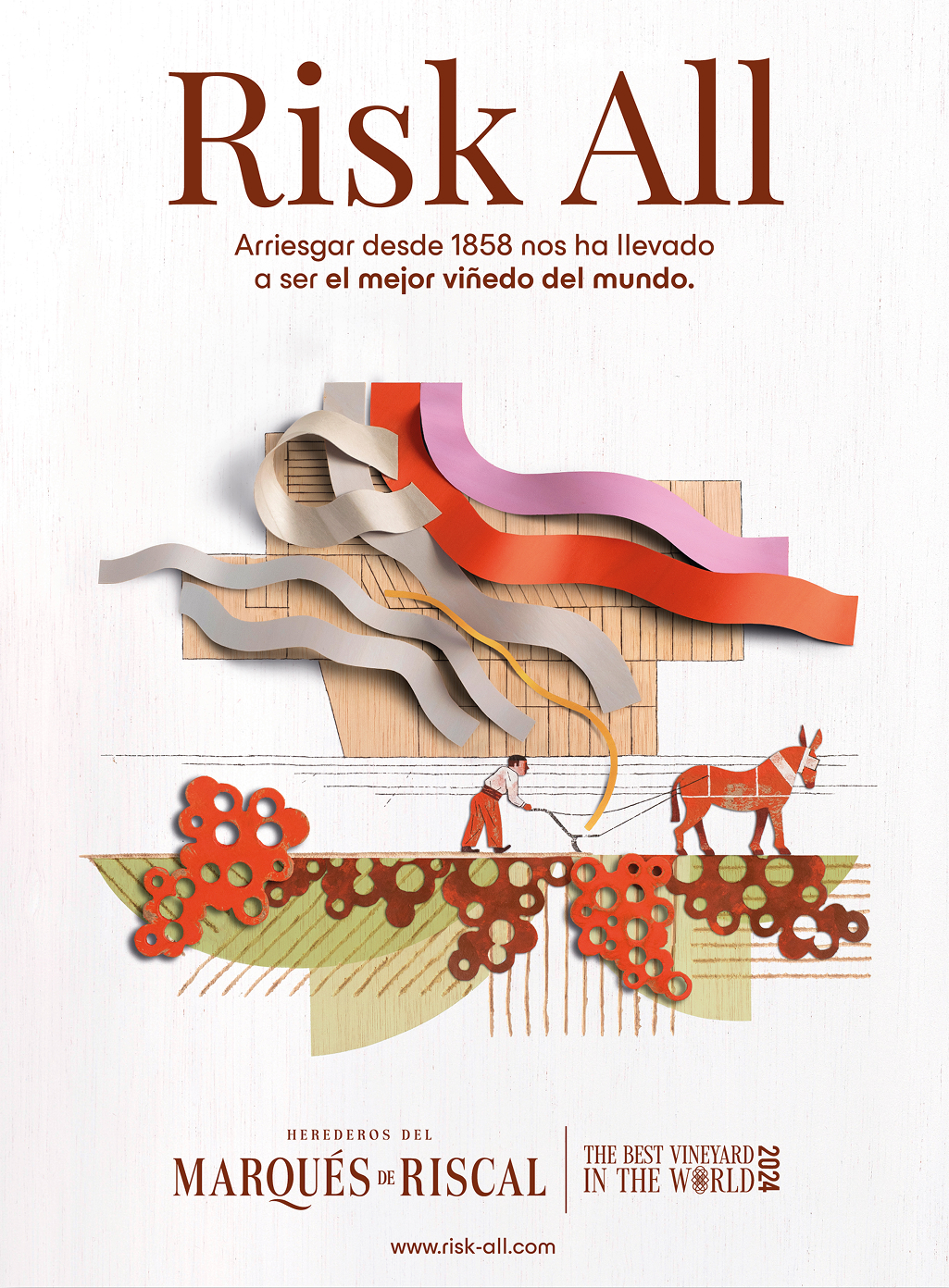 Cartel de Risk All del mejor viñedo del mundo, Herederos Marqués de Riscal